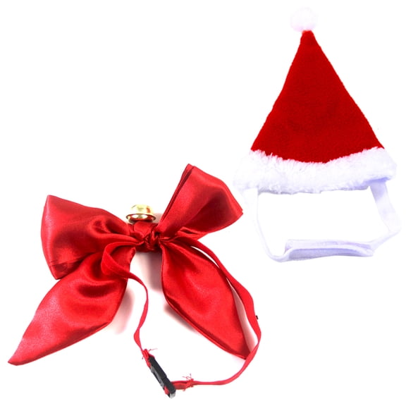 HEMOTON Cat Tie with Christmas Pet Bell Collar, Holiday Cat Collar for Pets, Size 16x12CM
