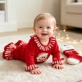 thumbnail image 5 of larppty Baby Girl First Christmas Outfit My 1st Christmas Newborn Romper Long Sleeve Jumpsuit Infant Santa Outfit, 5 of 7