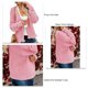 thumbnail image 3 of Abrigo de punto con cable frontal abierto Color puro Manga larga Hombro caído Casual Suéter suelto Abrigo para mujer Rosa XXL, 3 of 4