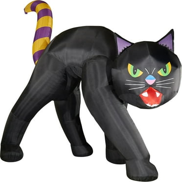 Haunted Hill Farm 9.8 Ft. Halloween Cat with LED Lights, Halloween Blow Up, Airblown Inflatable, HIBCAT102-L