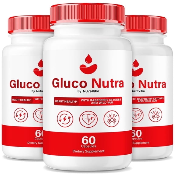 (3 Pack) Gluco Nutra Capsules, Original Clean GlucoNutra Formula - Naturally Supports Healthy Circulation, Stable Levels and Energizes the Body, Official Defend Review (180 Capsules)