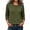 Army Green-07, variant on Perfectbot Women's Raglan 3/4 Sleeve Tee Contrast Trim Henley Neck Casual Fall Everyday T-Shirt