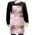 thumbnail image 1 of Flower Kids Apron, Tender Pastel Pink Tones Floral Branch on Rippling Water with Reflection, Boys Girls Apron Bib with Adjustable Ties for Cooking Baking Painting, Pale Pink Fern Green, by Ambesonne, 1 of 2