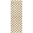 thumbnail image 2 of Hauteloom Marshmallow Contemporary Checkered Fluffy Shag Runner Rug - Modern Geometric Carpet Tiles for Hallway, Kids Room - Plush Pile Carpet Squares - Light Mustard,Cream - 2'7" x 10', 2 of 13