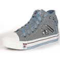 thumbnail image 4 of Women Zip Rat Denim Sneakers Casual High Top Shoes, 4 of 5