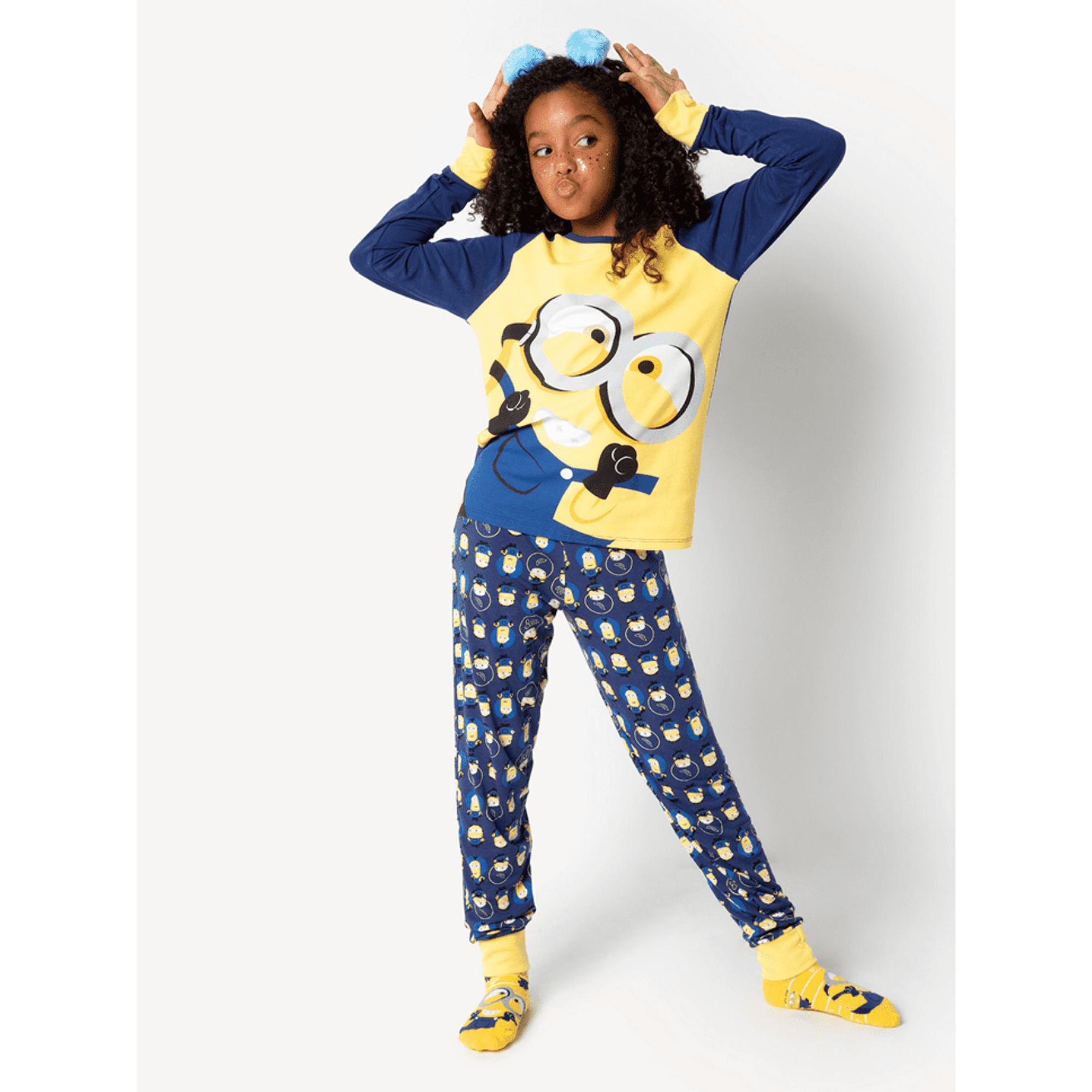 Minion Pajama 2-piece Set Long Sleeve Girl 2T To 14