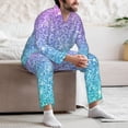 thumbnail image 7 of Lsque Multicolor Glitter Pattern Long Sleeve Pajama Set for Men - Soft 2-Piece Sleepwear and Loungewear Set with Pockets, Comfy Nightwear-Large, 7 of 7