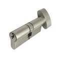 thumbnail image 1 of Cylindre de Serrure Profil Européen 70 mm en Laiton Massif – Clé à l'Extérieur et Bouton Tournant à l'Intérieur / Fini Nickel Satiné et Noir / Serrure à Mortaise avec 3 Clés, 1 of 8