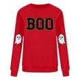 thumbnail image 4 of CONZONE Halloween Womens Sweatshirts Letter Ghost Graphic Oversized Sweatshirt for Women Spooky Season Fall Winter Pullover Tops, 4 of 5