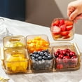 thumbnail image 3 of 6-Section Clear Plastic Snack Tray with Lids - Multi-Compartment Display for Candy, Nuts, Dried Fruits, Kitchen Pantry & Party Serving, 3 of 8