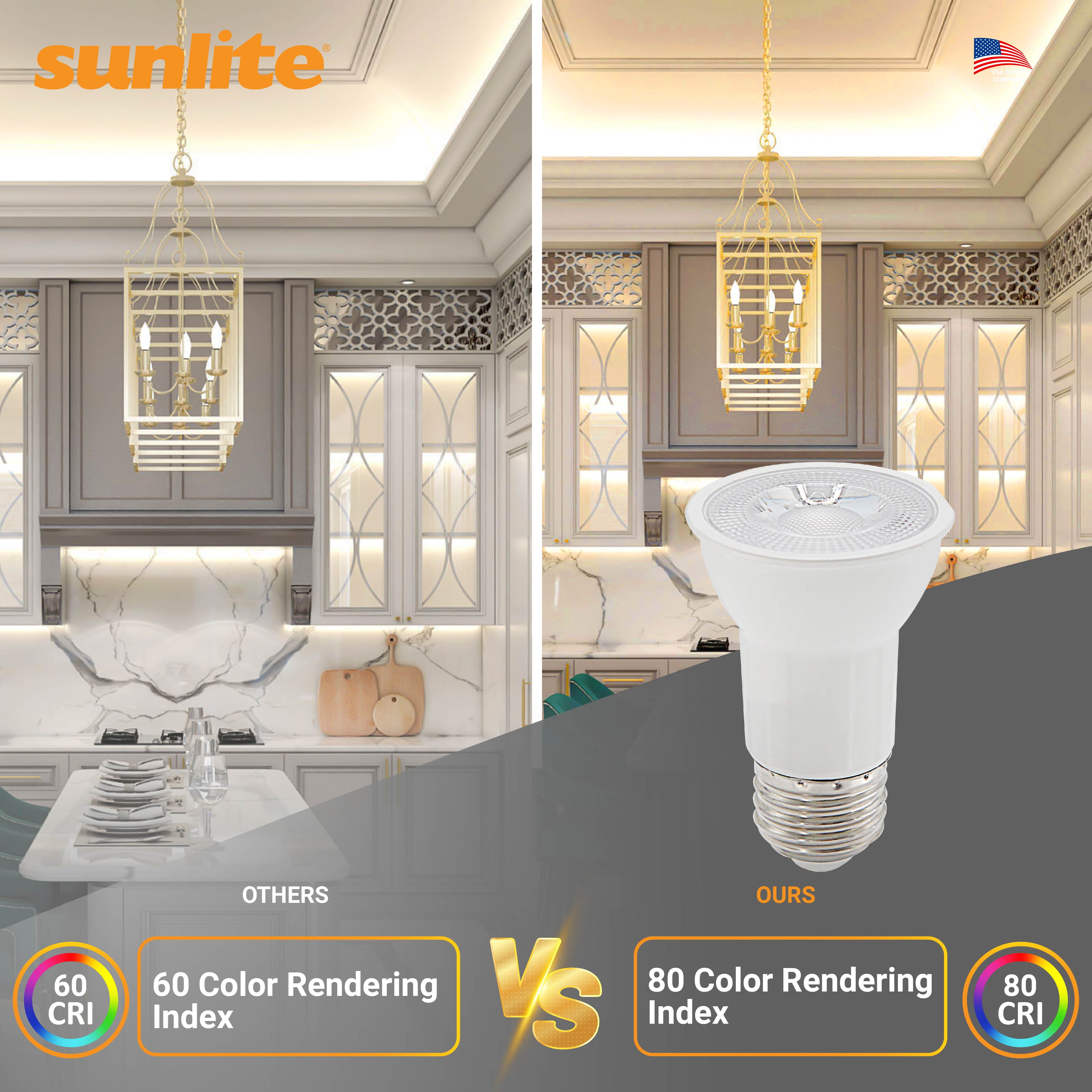 Sunlite LED PAR16 Long Neck Recessed Spot light Bulb, 7 Watt (75W Halogen Replacement), Medium E26 Base, Dimmable, ETL Listed, 5000K Daylight, 6-Pack