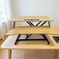 thumbnail image 6 of New 32 Inch Desk Converter, Height Adjustable Sit to Stand Riser, Dual Monitor and Laptop Workstation with Wide Keyboard Tray, Standing Computer Desk, Natural Color, 6 of 7