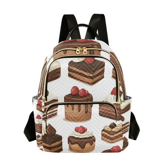 FORMRS Mini Backpack Purse for Women Travel Daypack Casual Shoulder Bag, White Sweet Cakes