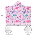 thumbnail image 3 of Wearable Blanket,Pink Dinosaurs Flowers Leaves Pattern Hooded Wearable Flannel Blanket for Adults & Teens with Buckle,Winter Poncho Shawl Wrap Cape,50"x60", 3 of 5