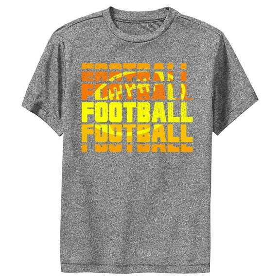 Boy's Lost Gods Name Stack Football Ball Performance Graphic Tee Charcoal Heather Small