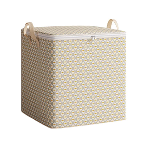 Large Capacity Fabric Storage Bin with Side Handles, Foldable Organizer Box for Clothes, Bedding, Blankets, Bedroom Closet