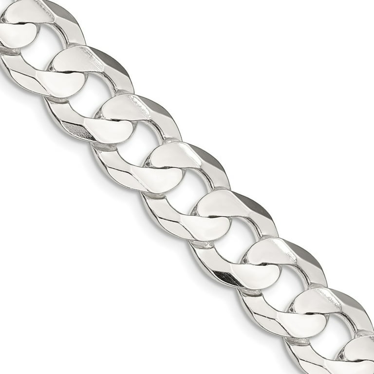 Beveled Curb Chain Necklace 8mm Wide Sterling Silver Beveled Curb Chain Necklace 8mm Wide Sterling Silver