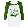thumbnail image 5 of YueHuiYing Womens St. Patricks Day Crewneck Pullover 3/4 Sleeve Shirts Irish Day Shamrock Loose Sweatshirt Tops, 5 of 5