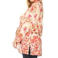 thumbnail image 3 of Sakkas Issa Women's Long Sleeve Floral Print Casual Button Down Shirt Blouse Top - 1906-FM213-Multi - One Size, 3 of 5