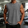 thumbnail image 2 of LTTVQM Men's Sleeveless Workout Shirts Tank Tops Muscle Cut Off Shirt Cotton Acid Washed Summer Beach Casual Distressed Vintage Tee Gray XL, 2 of 10