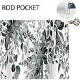 thumbnail image 4 of Grey Eucalyptus Botanical Leaves Floral Window Curtains Watercolor Black White Flower Plant Wildflower Farmhouse Curtain Drapes Herb Curtains for Bedroom Living Room Treatment 52Wx84H Inch, 4 of 6