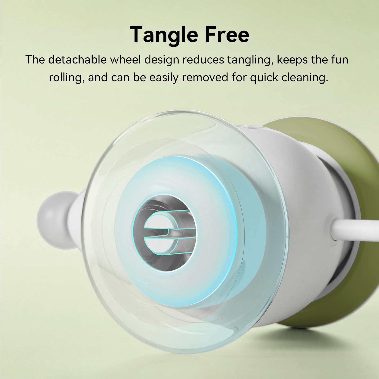 Cheerble Wicked Mouse Neo Automatic Interactive Cat Toy with Tail & LED Light, Apple Green