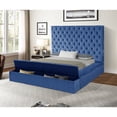 thumbnail image 5 of Nora Queen 6 Pc Vanity Tufted Storage Bedroom Set made with Wood in Blue, 5 of 10