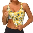 thumbnail image 2 of Sikiie Blue Floral Sunflower Print Strappy Sports Bra for Women Padded Push Up Sports Bra Athletic Running Sports Bra Workout Bra Yoga Bra, 2 of 5