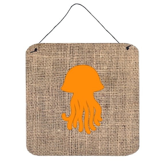 Jellyfish Burlap and Orange BB1091 Wall or Door Hanging Prints