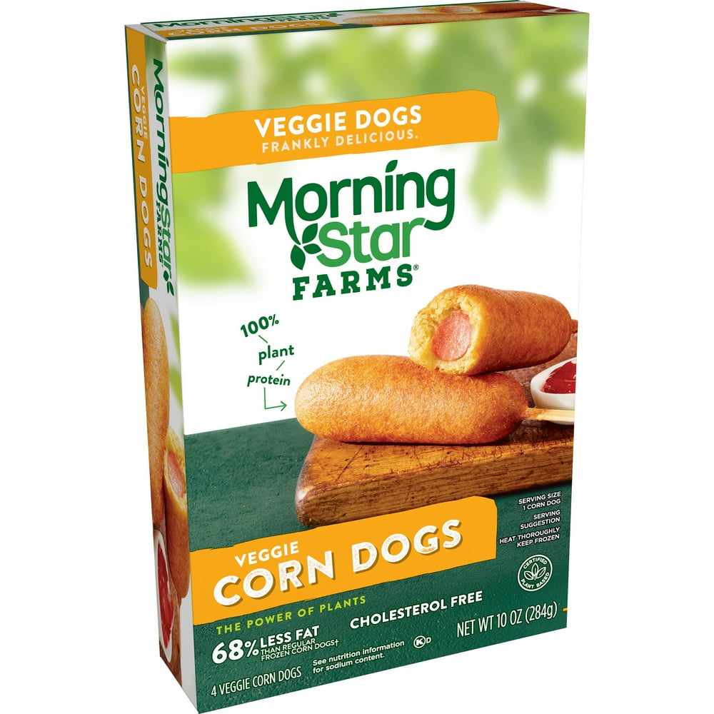 MorningStar Farms Meatless Corn Dogs, Plant Based Protein Vegan Meat