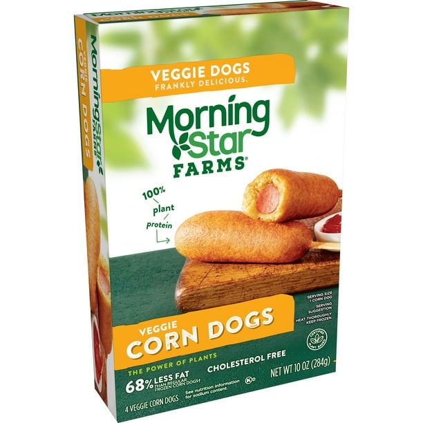 MorningStar Farms Meatless Corn Dogs, Plant Based Protein Vegan Meat