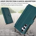 thumbnail image 5 of ELEHOLD for Samsung Galaxy S23 FE PU Leather Wallet Case, with Card Holder Strap Shoulder Lanyard for Women Men, Durable Zipper Kickstand Cover for Samsung Galaxy S23 FE,Green, 5 of 10
