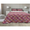 thumbnail image 1 of Squama Comforter & Sham Bedding Set, Vibrant Color Semi-circular Petals Arranged as Art Deco Inspired Fish Scale Pattern, 3 pcs Duvet Set Microfiber Filling Quilt, 5 Sizes, Multicolor, by Ambesonne, 1 of 4