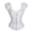White12, variant on Karymi Blouses for Women Dressy Casual Ruffle Puff Sleeve Jacquard Corset Top, Sweetheart Front Hook and Lace Up Waist Trainer, Vintage Bridal Hourglass Bustier Shapewear Summer Tops