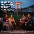 thumbnail image 4 of 50,000 BTU Propane Patio Heater, Outdoor Heater with Built-In Table, Stainless Steel Burner and Wheels, Portable Freestanding Heater for Patio, Backyard, Restaurant and Commercial Use, Gray, 4 of 11