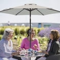 thumbnail image 5 of Mayincolor 7.5 Ft Patio Umbrella Outdoor Market Table Umbrella Luxury Aluminum Pole Umbrella with Push Button Tilt and Crank, 6 Ribs, Polyester Canopy, Beige, 5 of 11