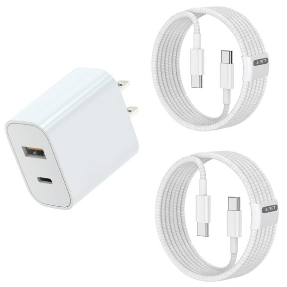 iphone15 16 charger Fast 20W USB C And USB A  Wall Charger Block with Type C Charging Cable for IPhone16/15/Plus/Pro/Max,For ipad 13/12.9/11/10.9/Air 6/5/4/Mini 6th 8.3 Inch,for Samsung/LG/Motorola