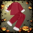 thumbnail image 5 of Shadoumai Big Halloween Pajamas Crewneck Pumpkin Print Long Sleeve & Long Pants Outfit Fashion Nightwear Outfits 2-Piece Sleepwear Pjs for, 5 of 5