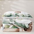 thumbnail image 4 of Manfei Forest Reindeer Twin Comforter Sets, Ink Eucalyptus Leaves Bedding Set, White Brown, Polkadot Reversible, 2pcs, 1 Comforter and 1 Pillowcase, 4 of 6