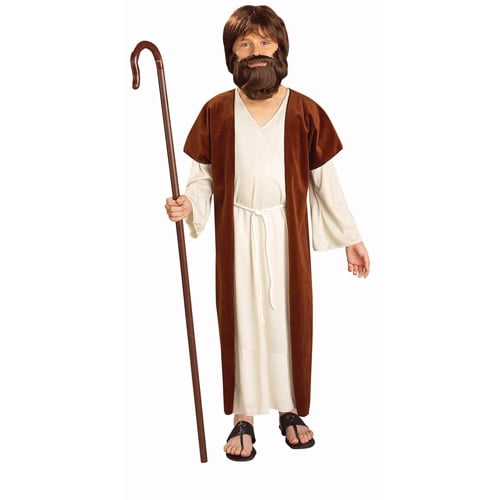 Jesus Biblical Robe Boys Kids Halloween Costume Robe Crown Wig Beard Easter 