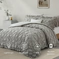 thumbnail image 2 of Size Comforter Sets,Grey Bedding Comforter Set, 3 count Pinch Pleat Bedding Sets with Comforter and Pillowcases Soft Farmhouse Shabby Chic Comforter for  Season, 2 of 6