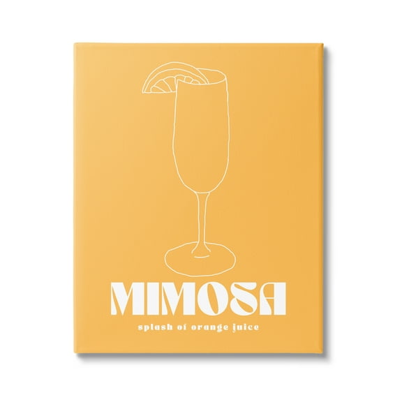 Stupell Industries Mimosa Splash of OJ Food & Beverage Painting Gallery Wrapped Canvas Art Print Wall Art, 16 x 20
