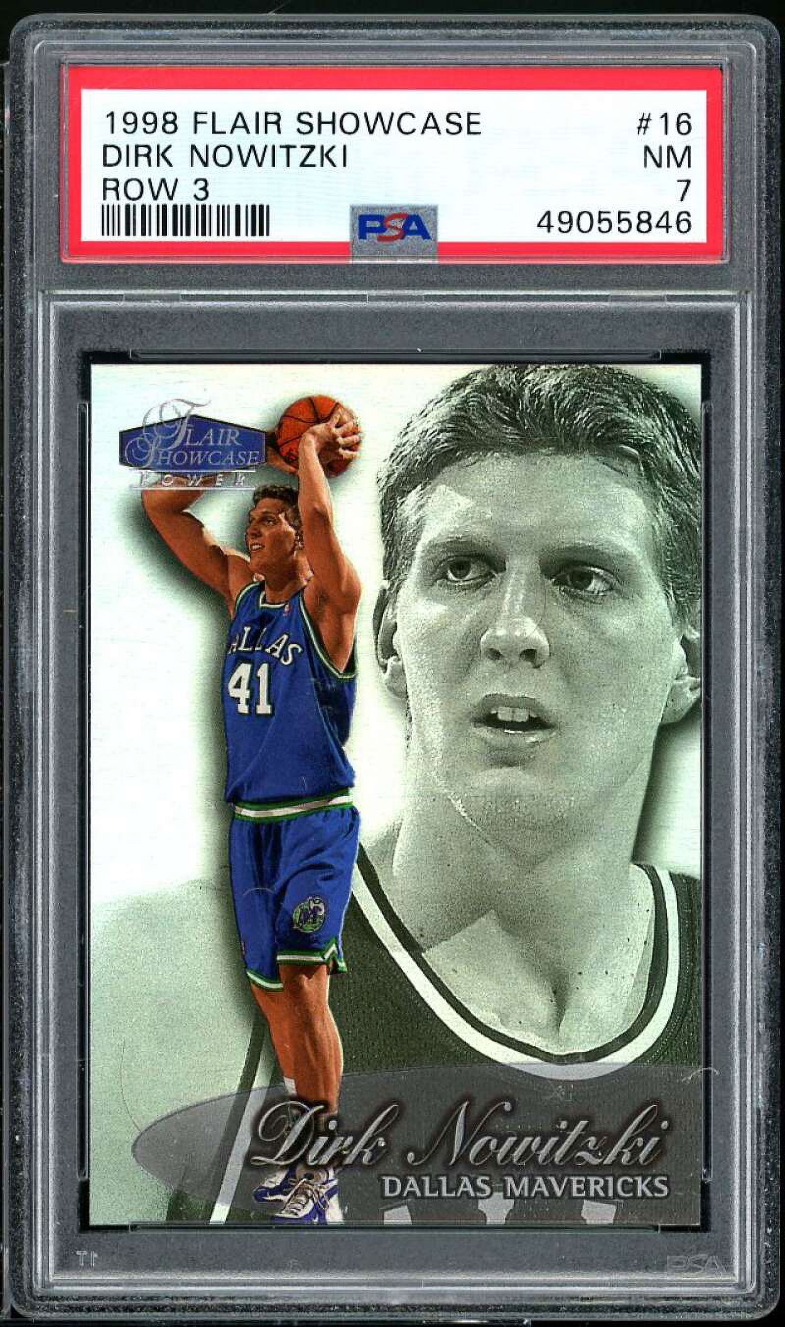 Dirk Nowitzki Rookie Card 1998-99 Flair Showcase Row 3 #16 PSA 7