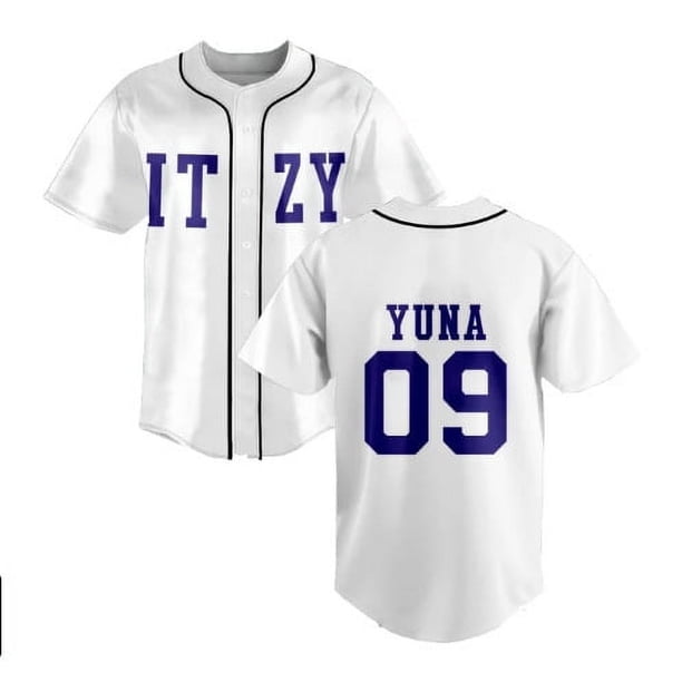 Camiseta de béisbol de moda con cuello en V y manga corta de Kpop ITZY None of My Business