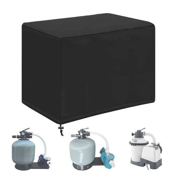 Pool Filter Cover Waterproof UV Resistant Heavy Duty Oxford Sand Filter Pump Cover with Drawstring for Ground Pool Pump Covers Swimming Pools Accessories