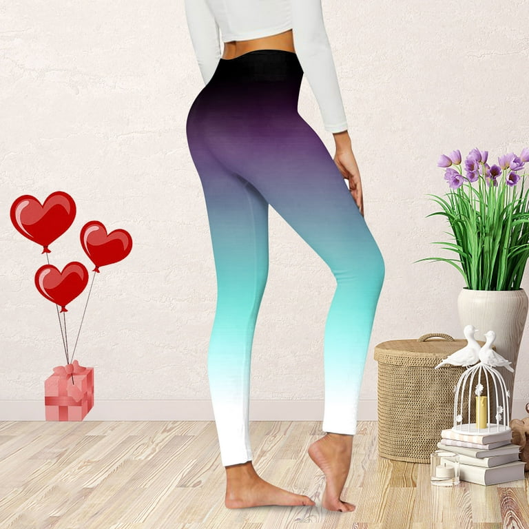 High Waisted Leggings For Women Valentine Day Cute Print Casual