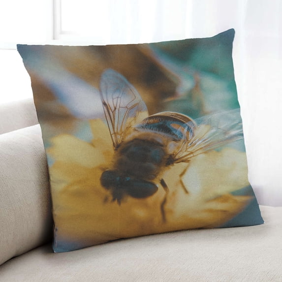 Ahgly Company Animals Bee Indoor Throw Pillow, 18 inch by 18 inch