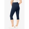thumbnail image 2 of Woman Within Plus Size Petite Stretch-Cotton Knit Pull-On Pocket Capri Leggings, 2 of 6