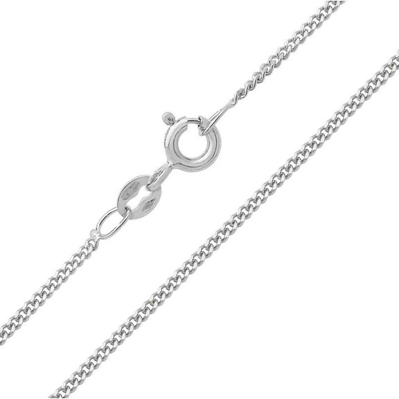 Elegant 18k White Gold Women Curb Chain - 20 inch