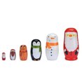 thumbnail image 2 of 6 piezas muñecas de madera de Navidad regalo de muñeco de nieve de Navidad artesanía hecha a mano adornos de decoración del hogar para fiestas Inevent FN000184-00, 2 of 7